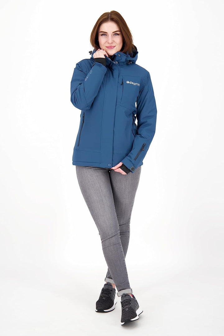 Deproc Active Damen Winterjacke Skijacke Abnehmbare Kapuze Gefüttert Wasserdicht Wetterfest Windbrea