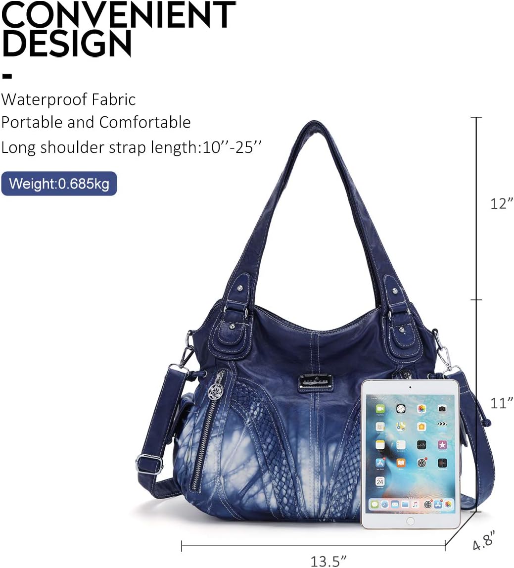 Angel Kiss Handtasche Damen Schultertasche Multifunktionale Umhängetaschen Wasserdicht PU Veganes Le
