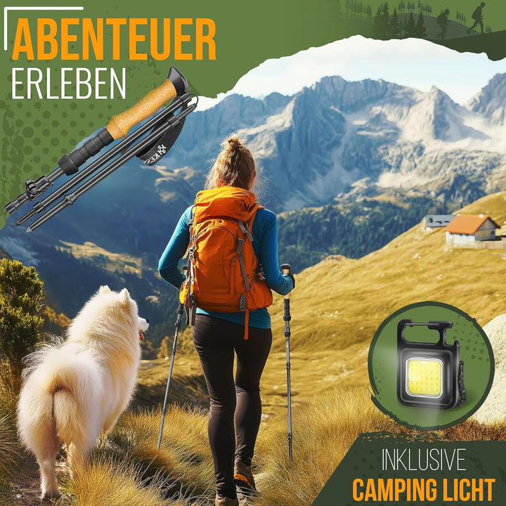 KESSER® Wanderstöcke Aluminium oder Carbon mit Korkgriff | Nordic Walking Stöcke für Damen & Herren