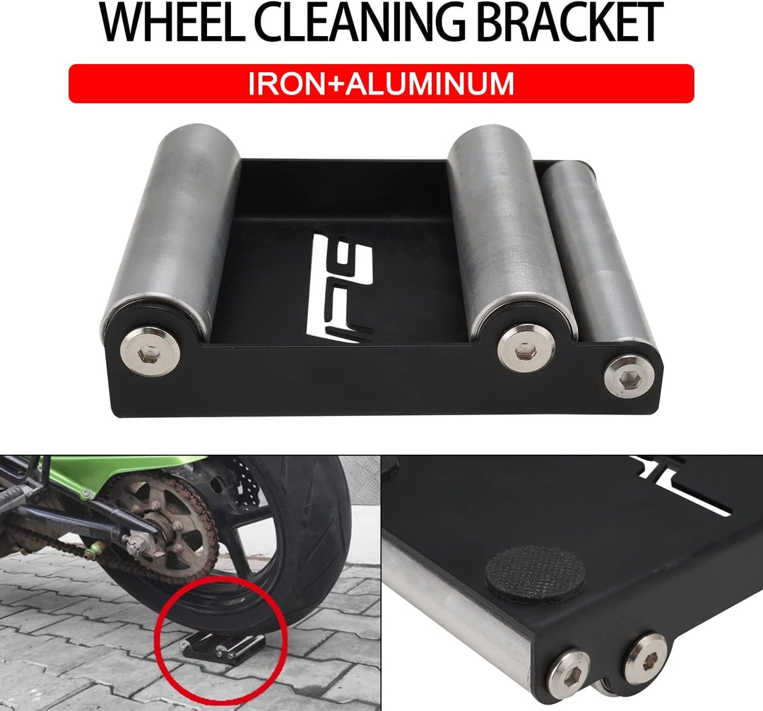 JFG RACING Motorrad -Radwalzen -Ständer Motorrad -Radreinigung für Reifenreinigung und Kettenschmier