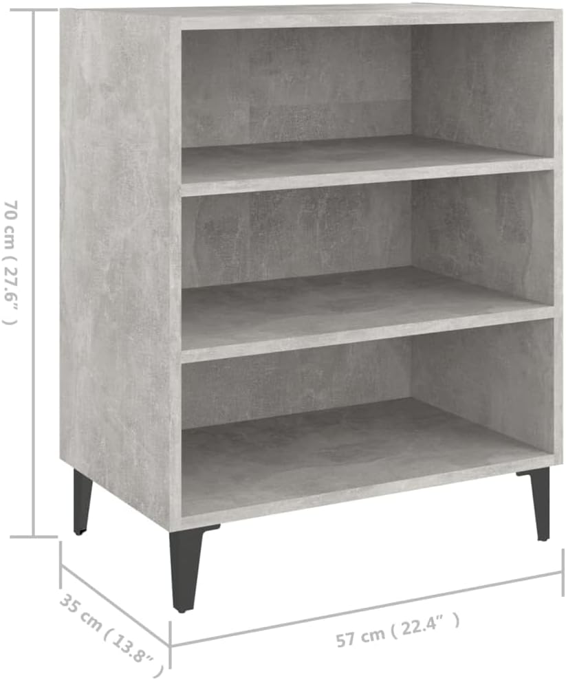vidaXL Sideboard mit 3 Regalböden Bücherregal Standregal Beistellschrank Bücherschrank Regal Schrank