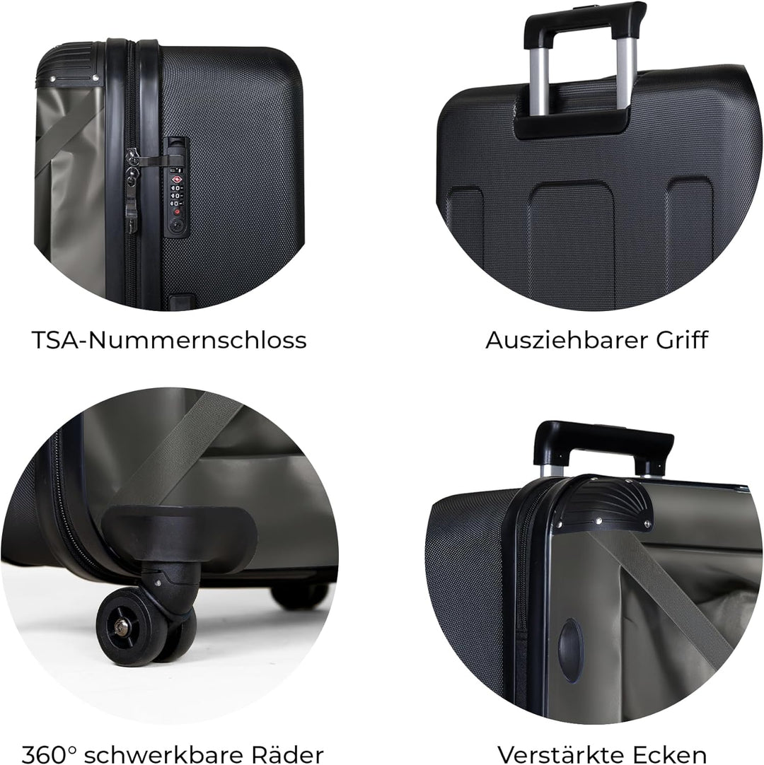 Koffer XL Gross 77x51.5x28 cm Reisekoffer mit Rollen Leicht Trolley grosser Hartschalenkoffer Rollko