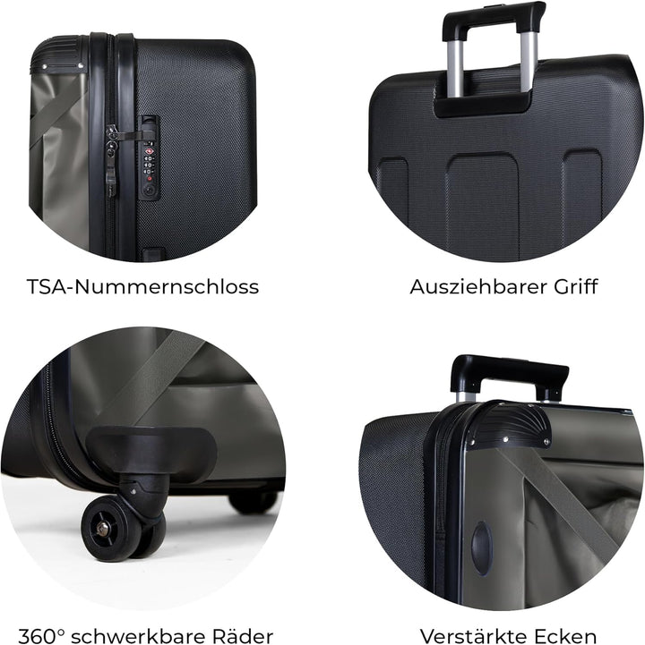 Koffer XL Gross 77x51.5x28 cm Reisekoffer mit Rollen Leicht Trolley grosser Hartschalenkoffer Rollko