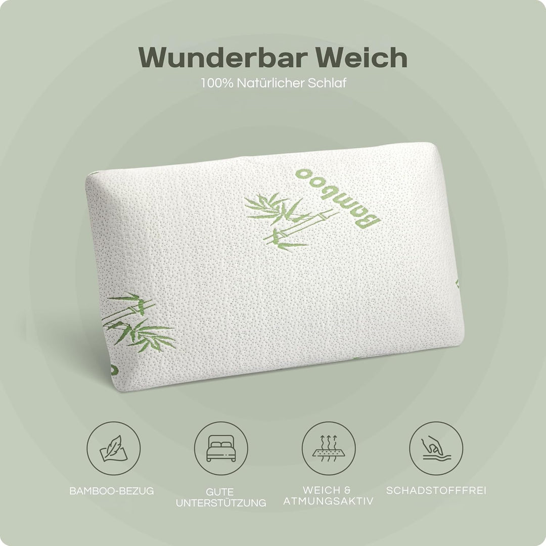 Sleeptime Orthopädisches Nackenstützkissen - Kopfkissen aus druckausgleichendem Visko-Gelschaum (Mem