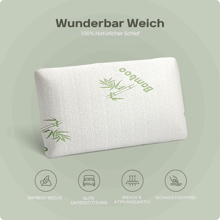 Sleeptime Orthopädisches Nackenstützkissen - Kopfkissen aus druckausgleichendem Visko-Gelschaum (Mem
