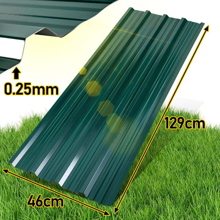 12X Trapezblech 129×46cm – 7m², Wellblechplatten für Dach 0,25mm, 0,25mm, Verzinktes Stahl Profilble
