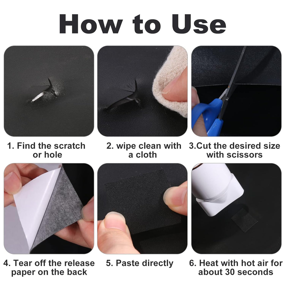 Kunstleder Selbstklebend, 60 X 300 cm Leder Reparatur Set Lederflicken Selbstklebend, Leder Repair P