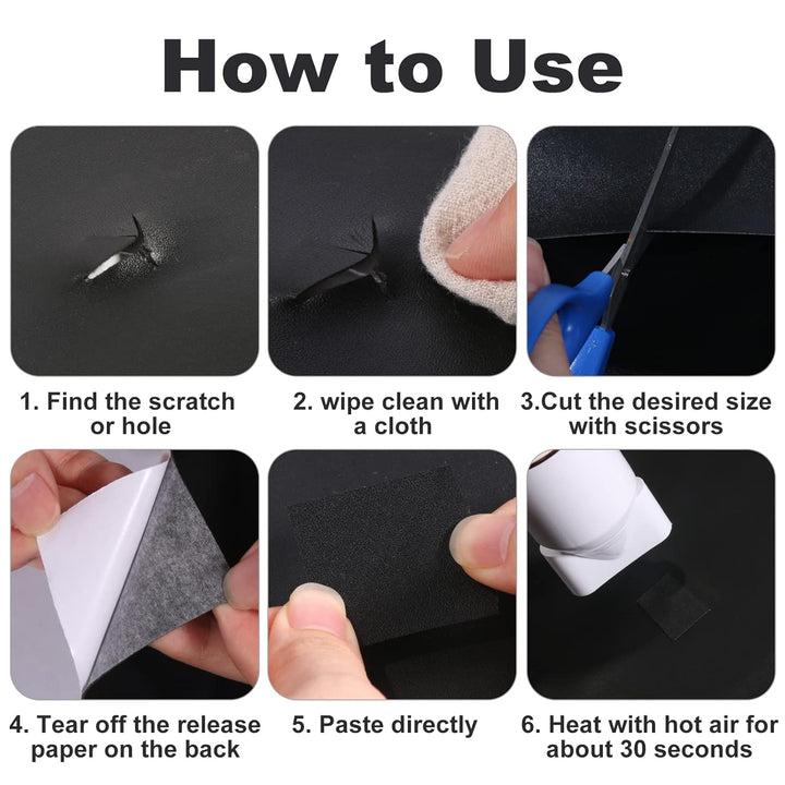Kunstleder Selbstklebend, 60 X 300 cm Leder Reparatur Set Lederflicken Selbstklebend, Leder Repair P