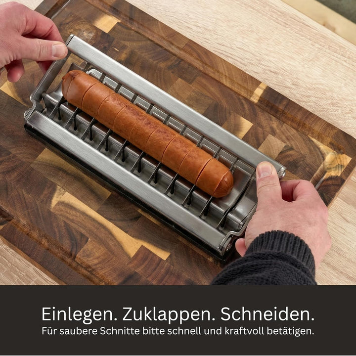 Edelstahl Currywurstschneider manuell – Wurstschneider für perfekte Currywurst & Bratwurst | Ultrasc