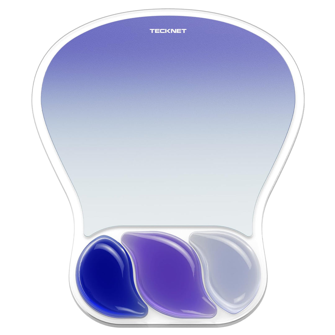 TECKNET Gel-Mauspad mit Handgelenkauflage, ergonomisches Mauspad mit Gelkissen Handgelenkstütze zur