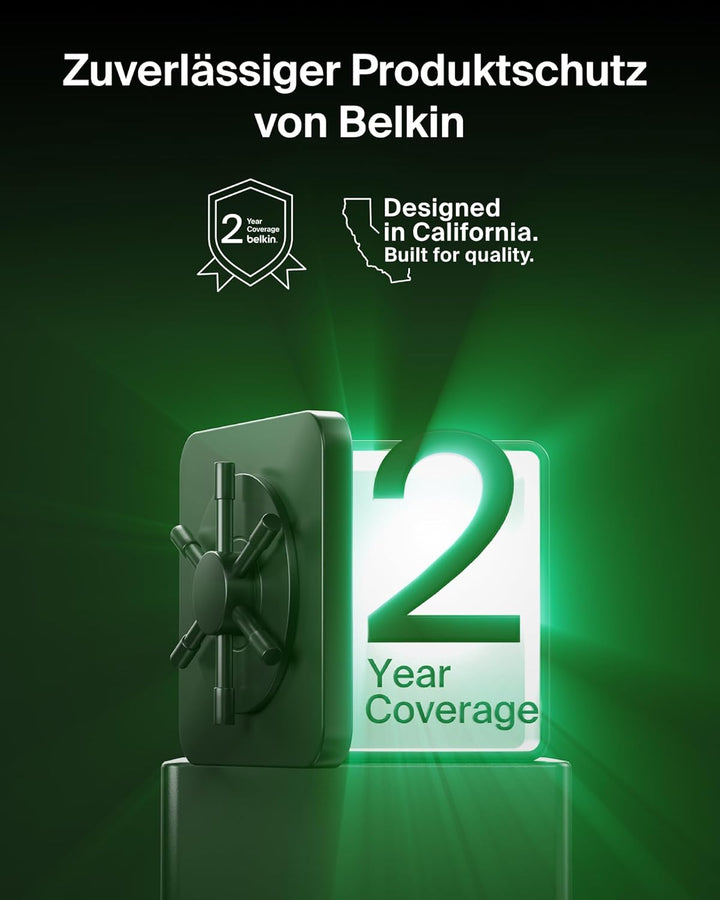 Belkin UltraCharge Wireless Charger mit Qi2 25W, Kompatibel mit MagSafe Ladegerät mit Passiver Kühlt