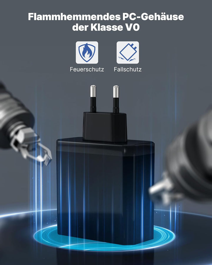 USB Ladegerät 2er-Pack, 6-Ports Schnellladegerät Mehrfach 33W USB Netzteil mit QC 3.0 und USB 3.1A,
