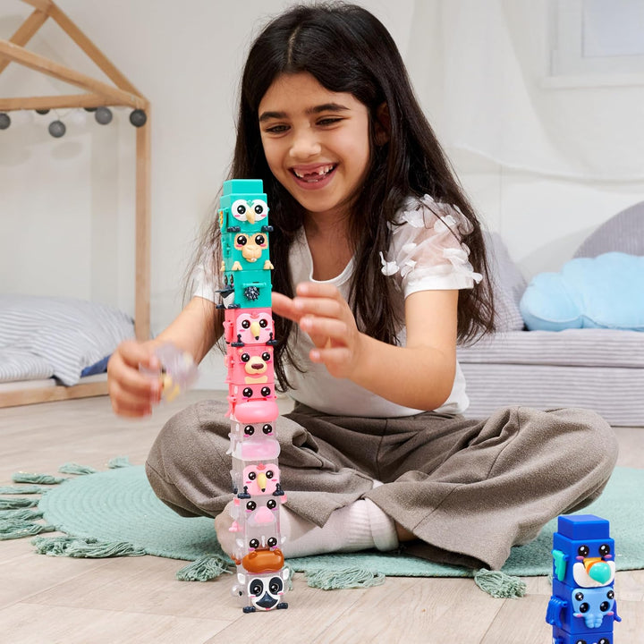 Simba Toys Bloxies Figur Serie II (4 Stück) – Tier-Baustein zum Stapeln und Sammeln, lustiger Bewegu