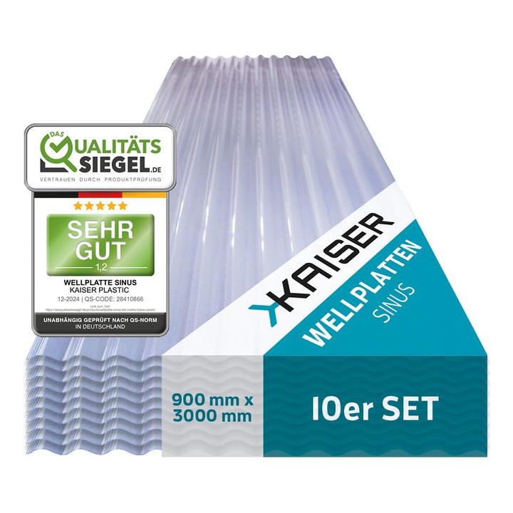 KAISER plastic® Wellplatten Klar | Wellplatten Dach, Welldach Kunststoff | Dachplatten wetterfest |