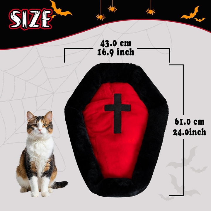 Fantasreen Gothic Katzenbett, waschbar, passend für Katzen bis zu 10kg – Sarg-Design, Gothic Haustie
