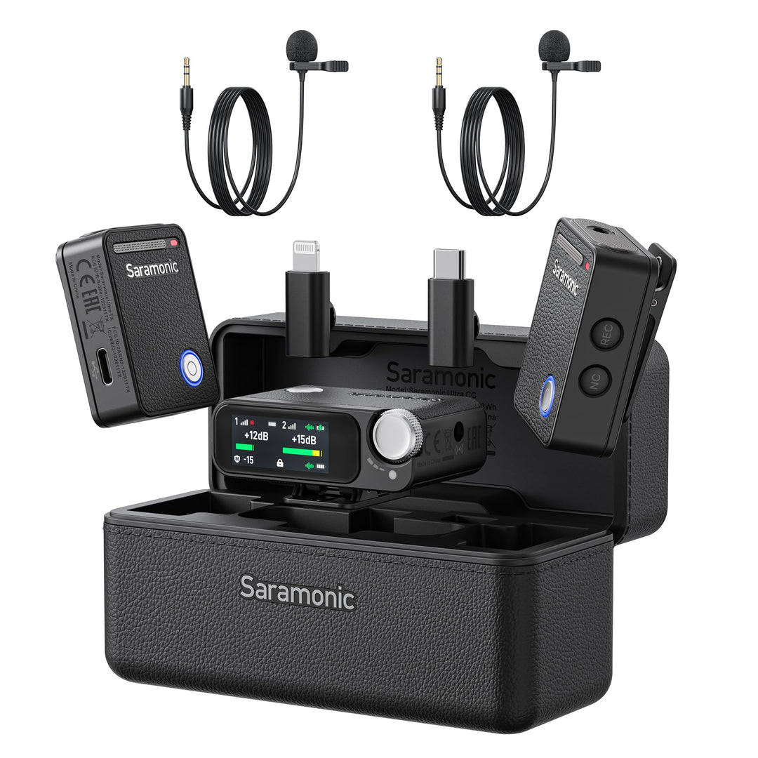 Saramonic Ultra Kabellos Lavalier Mikrofon, 32-Bit Float-Aufnahme, Timecode-Synchronisation, IPX5 wa