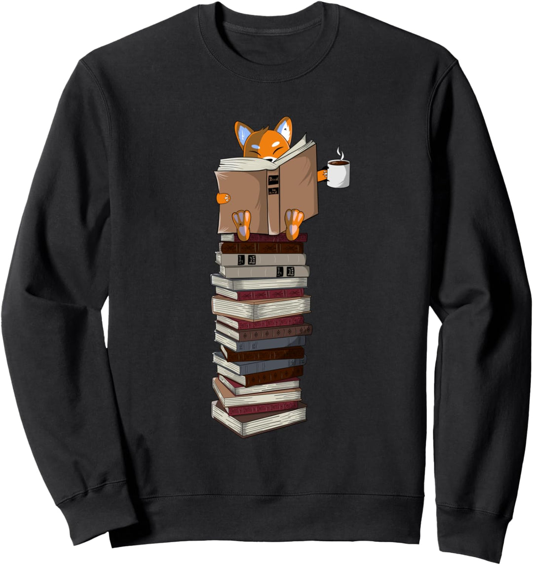 Fuchs, Tee, Buch, Lesen, Kaffee Sweatshirt