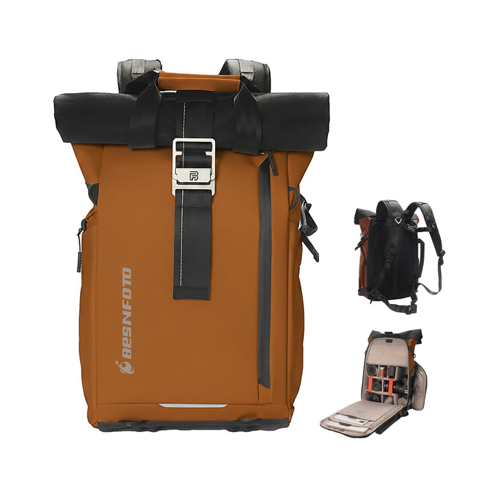 Besnfoto Kamerarucksack Wasserdicht, Fototasche Kameratasche für DSLR SLR spiegellose Kamera mit Lap