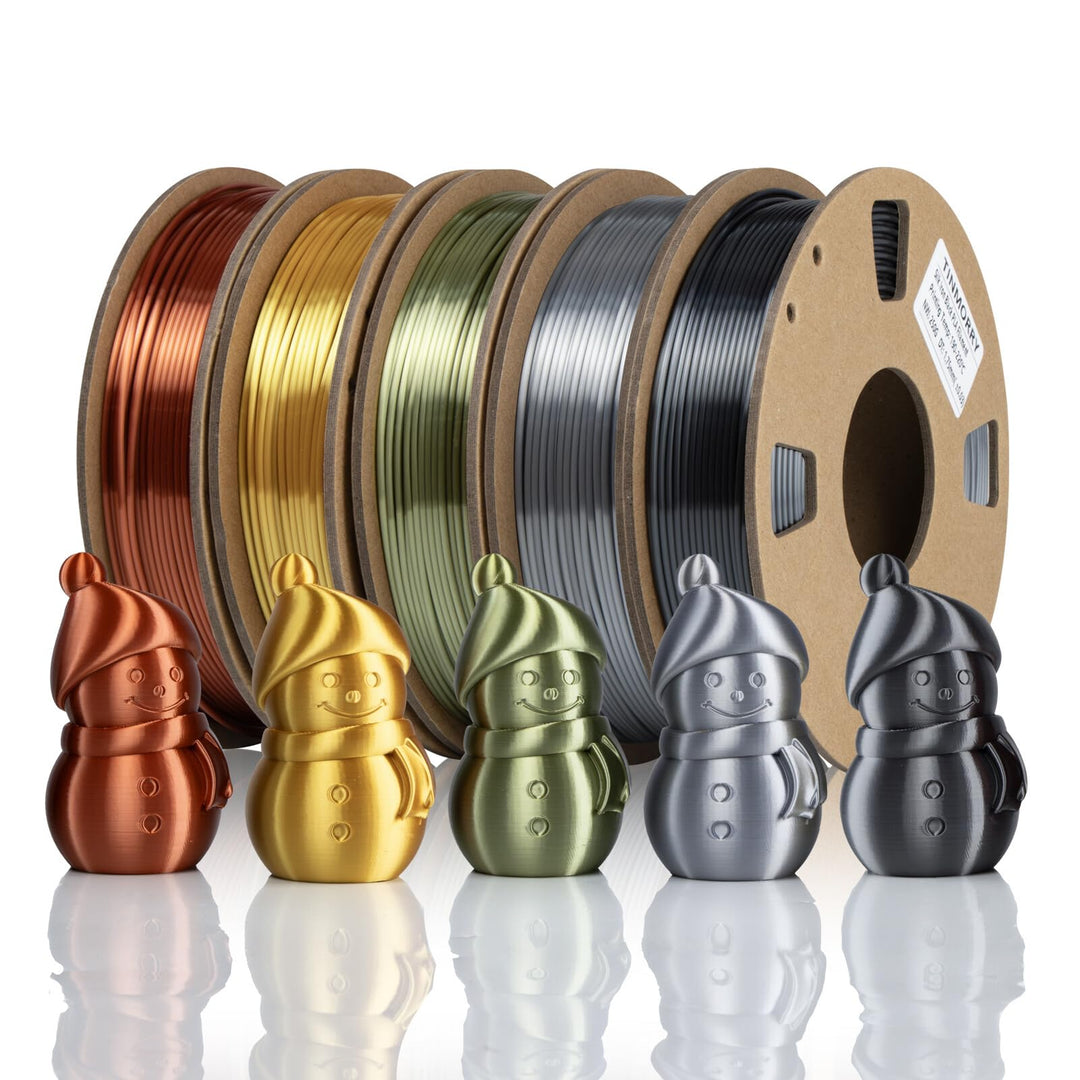 Ultra Silk+ PLA Filament 1.75mm Combipack, TINMORRY 3D Drucker Filament, Nettogewicht 1.25 kg, Gold,