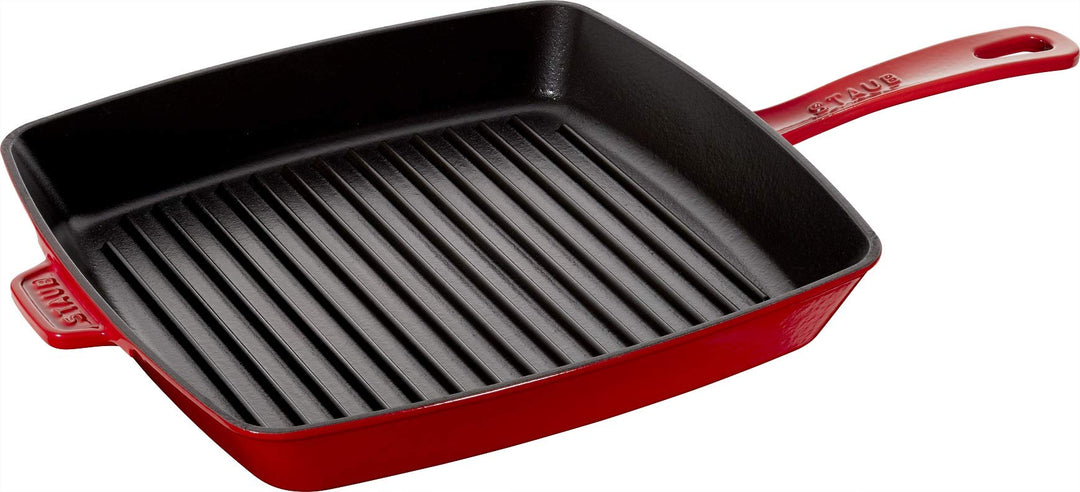 STAUB Amerikanische Grillpfanne 30 cm, Gusseisen, Für alle Herdarten, Kirschrot Kirschrot 30 cm, Kir