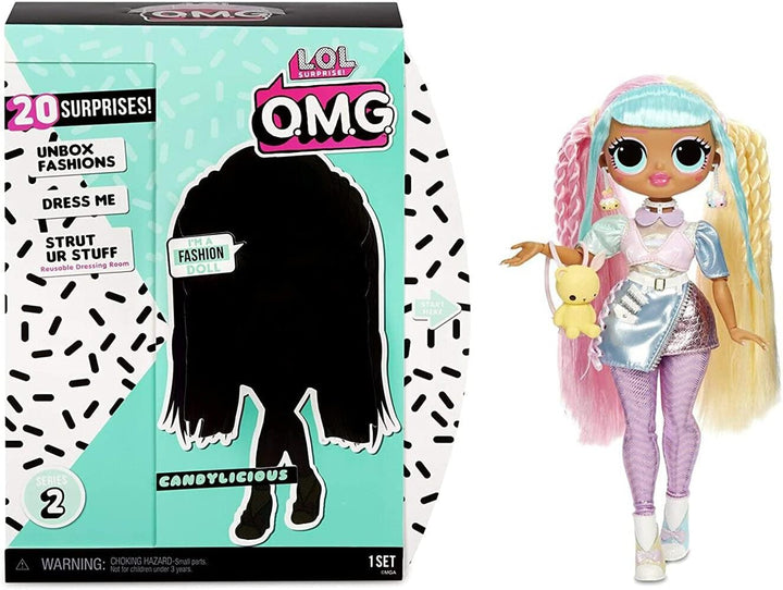 L.O.L. Surprise! 565109E7C O.M.G. Fashion Doll Candylicious, Ankleide- und Sammelpuppe mit Haaren un