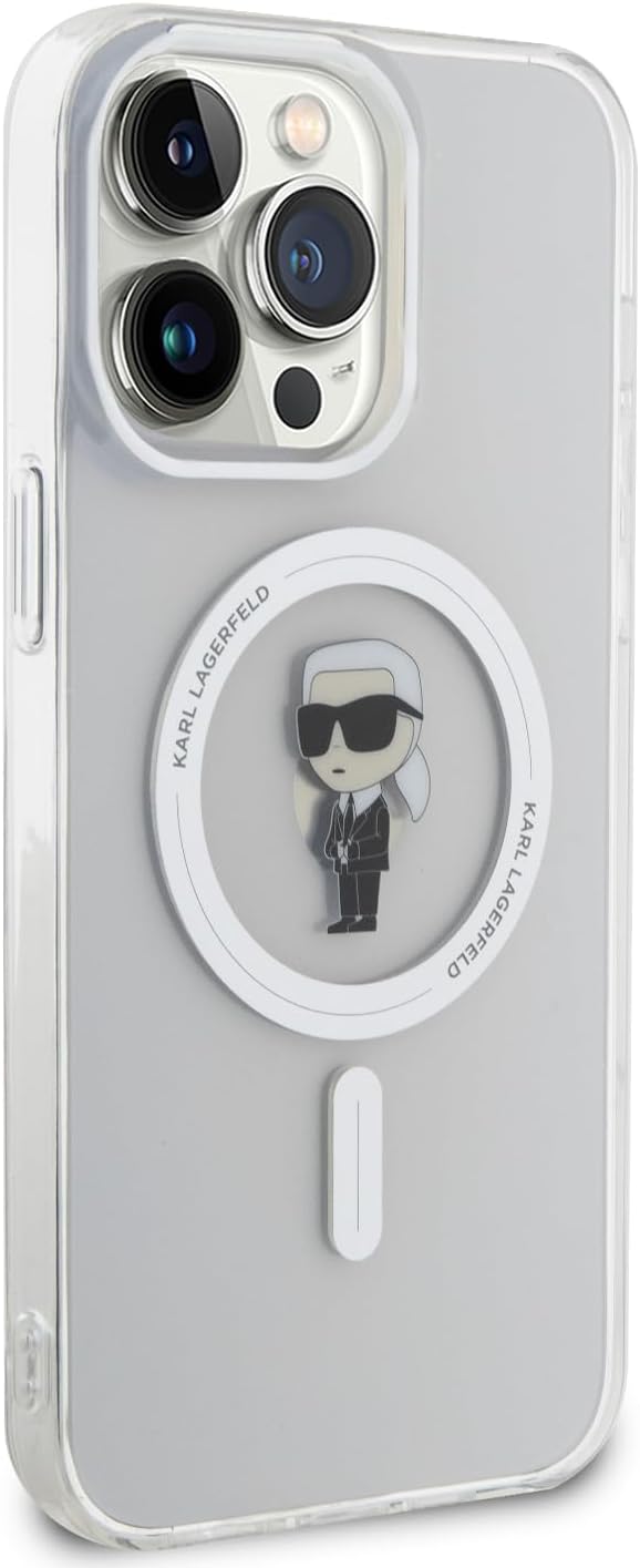 CG MOBILE Karl Lagerfeld Magfit IKonik Hülle für iPhone 15 Pro (Transparent)