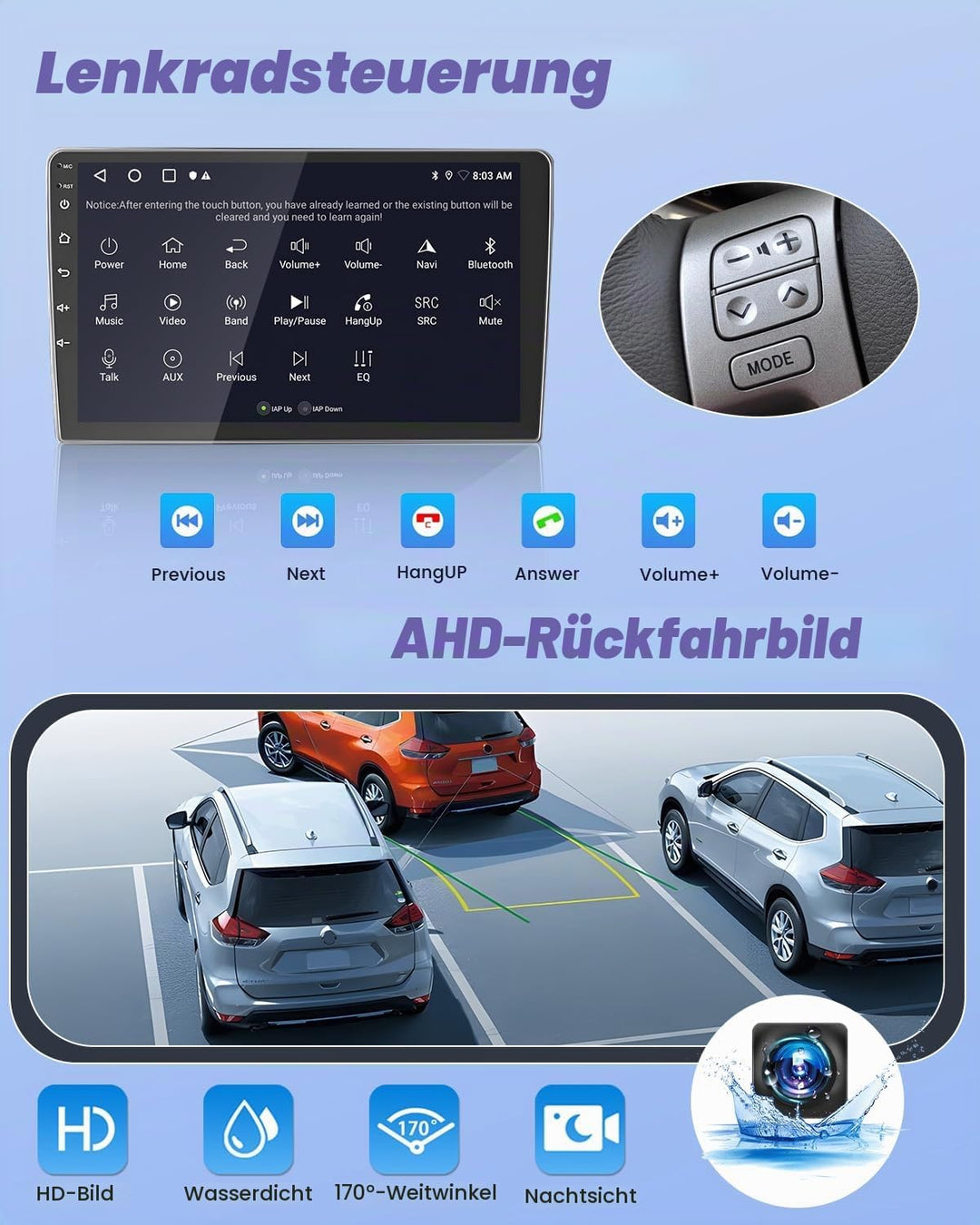 Hikity 2+64GB Android 15 Autoradio für Nissan Qashqai J10 2006-2016, 9 Inch IPS Touch Screen Radio m