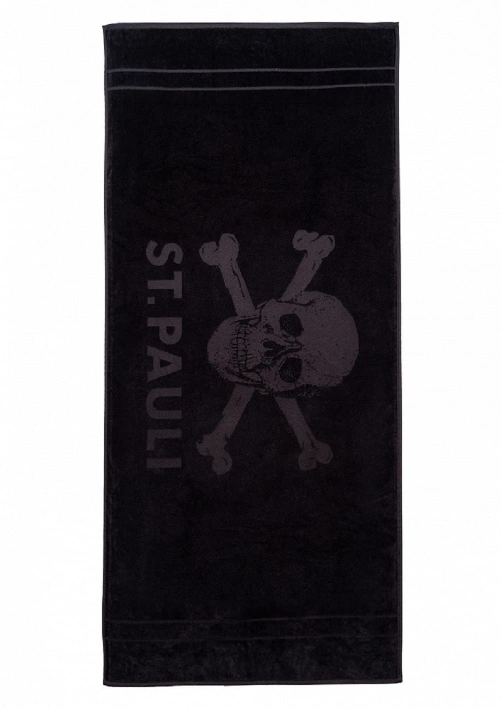 FC St. Pauli Totenkopf Bio Badehandtuch Badetuch (70 x 150 cm, schwarz) 70 x 150 cm Schwarz, 70 x 15