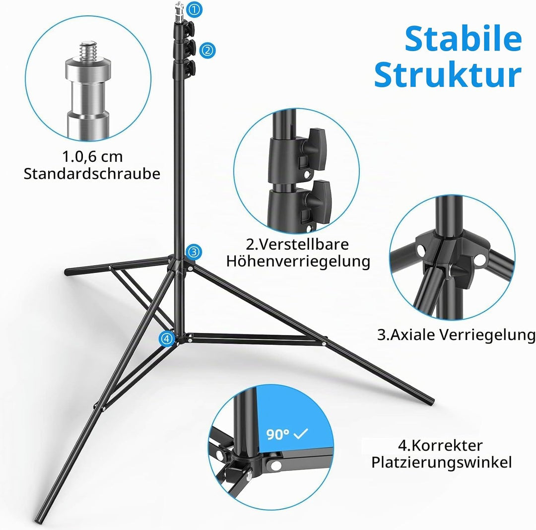 EMART T Form Hintergrund Ständer Hintergrundsystem, 1,5mx2,6m Fotohintergrund Ständer mit 4 Federcli