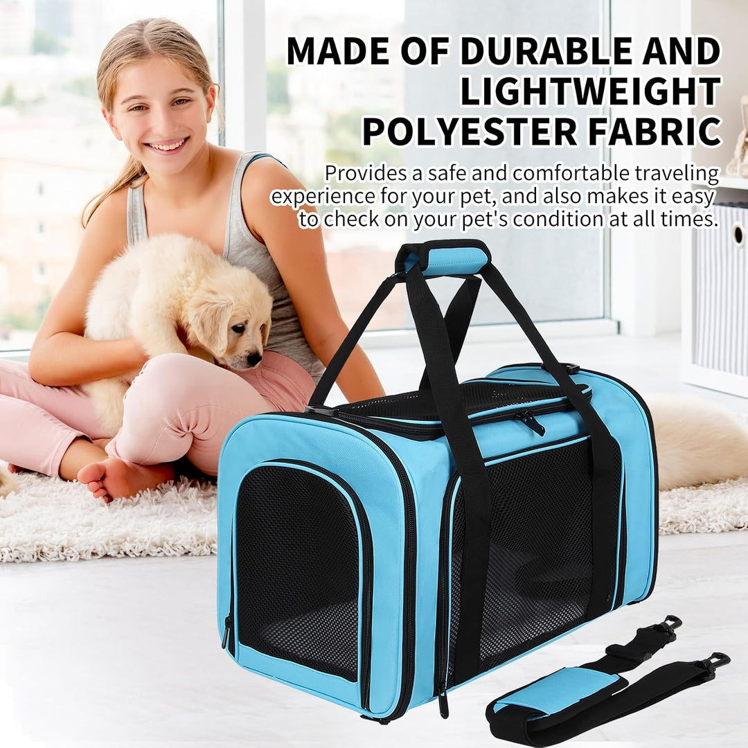 Transportbox für Katzen, weich, Grösse M, Blau 17.0"L x 11.0"W x 11.0"H Blau, 17.0"L x 11.0"W x 11.0