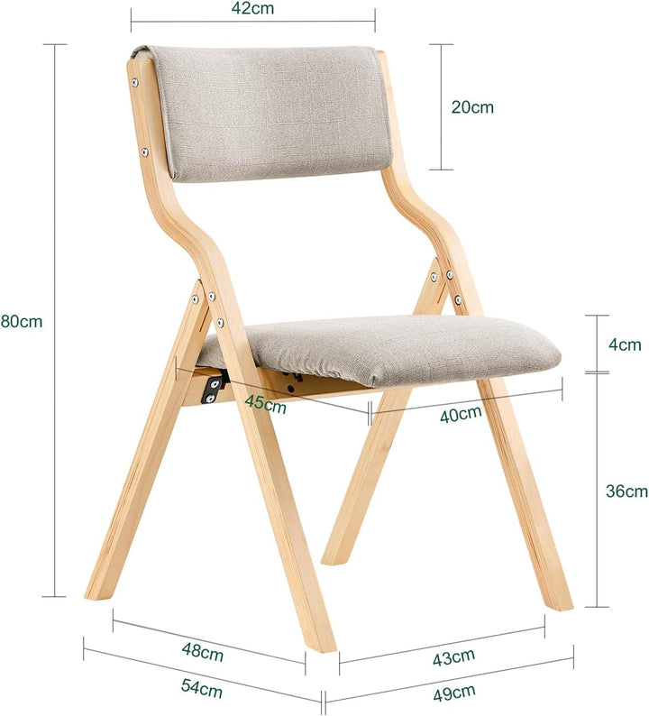 SoBuy FST40-HG Klappstuhl Küchenstuhl mit gepolsterter Sitzfläche und Lehne grau, Grau