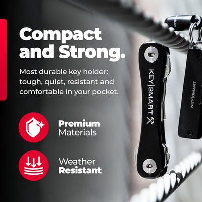 KeySmart Rugged - Multi-Tool Schlüsselhalter mit dem Flaschenöffner und Taschen Clip (bis zu 14 Schl