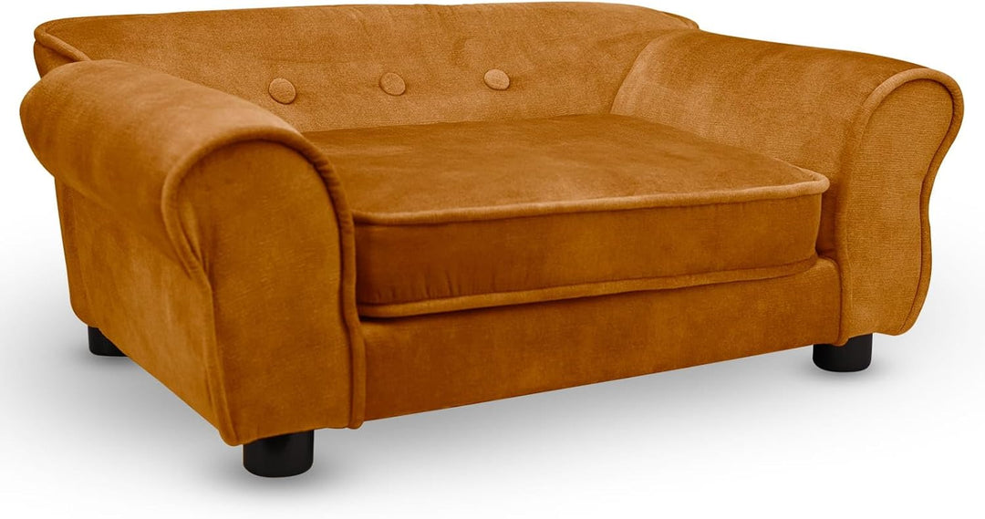 MG Design Haustiersofa in Orange – stabiles Holzgestell, weich gepolstert, pflegeleicht – Hundesofa