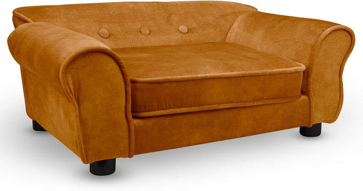 MG Design Haustiersofa in Orange – stabiles Holzgestell, weich gepolstert, pflegeleicht – Hundesofa