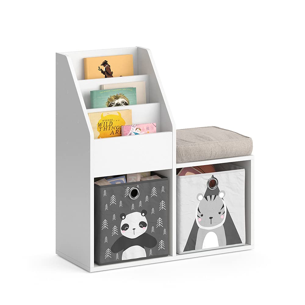 Vicco Kinderregal Luigi Weiss Spielzeugablage Bücherregal Aufbewahrungsregal Comic Regal für Kinder