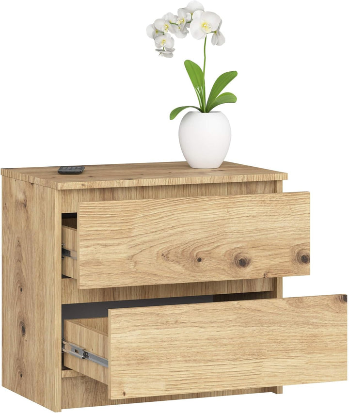 AKORD | Kommode K60 mit 2 Schubladen | für das Wohnzimmer Schlafzimmer Schrank Büro Arbeitszimmer |