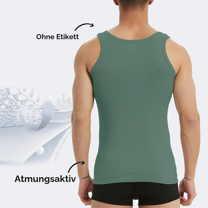 YouShow Unterhemd Herren 3/5er Pack 100% Baumwolle Tank Top Feinripp M 1*schwarz + 1*weiss + 1*grau