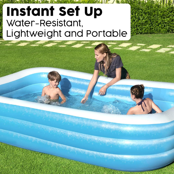 Bestway Family Pool Deluxe, aufblasbares Kinder-Planschbecken 305 x 183 x 56 cm, 305 x 183 x 56 cm
