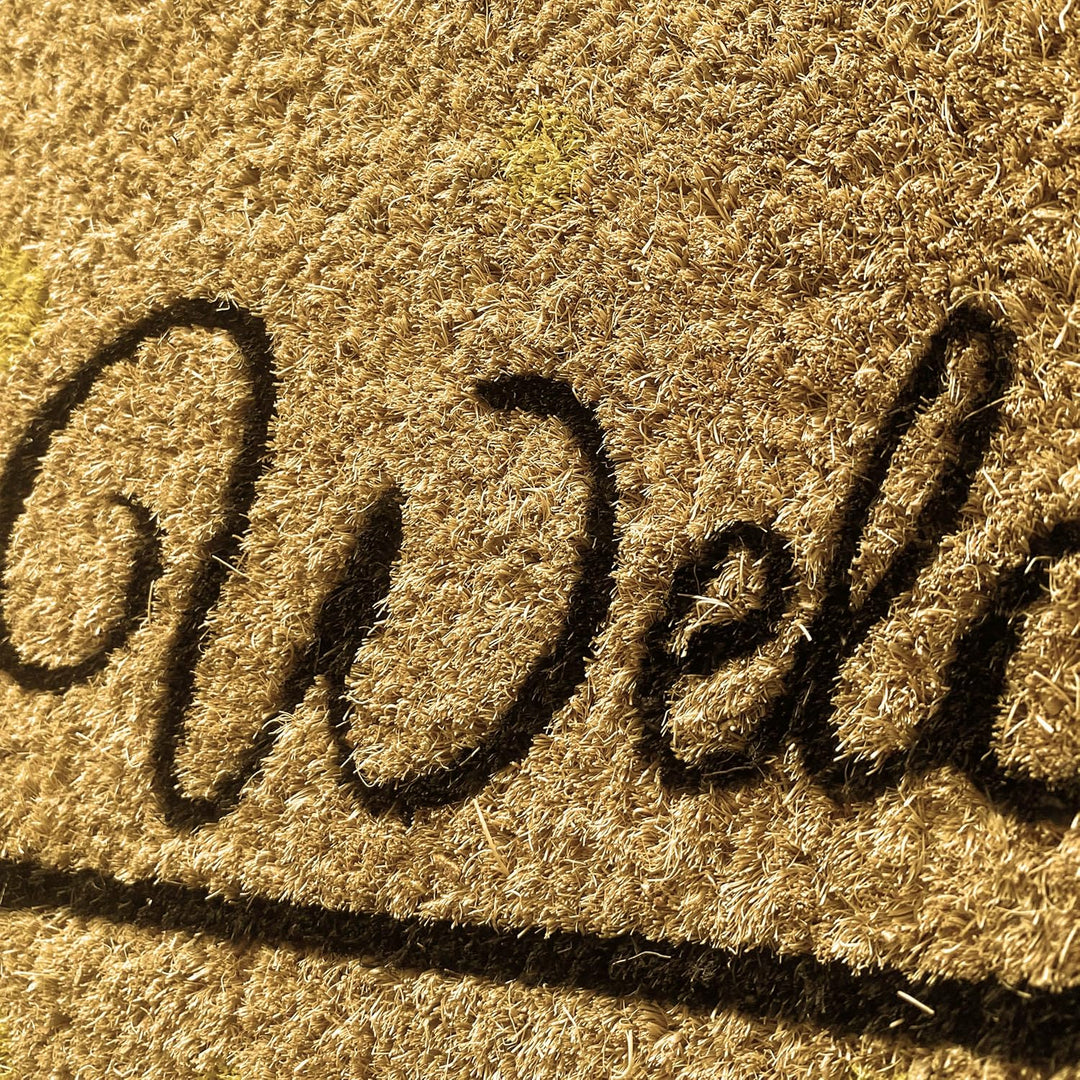 CARPETIA Schuhabtreter aus Kokos langlebig | umweltfreundlich | Kätzchen orange gelb, 60 x 90 cm 60