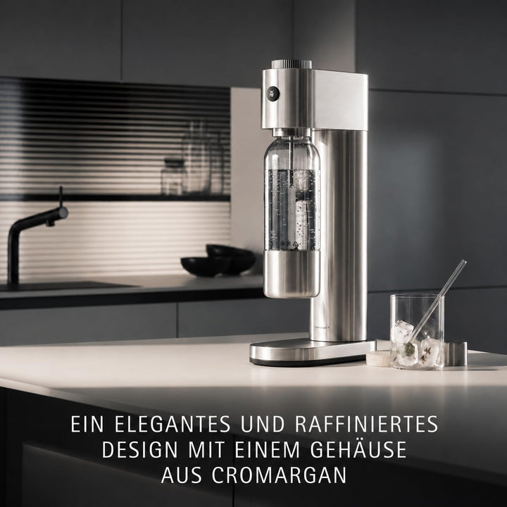WMF Element One Wassersprudler – vollautomatische Edelstahl Sprudelmaschine mit 3 Graden, platzspare