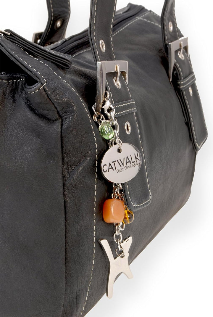 Catwalk Collection Handbags - Leder - Umhängetasche/Ledertasche/Schultertasche - JANE Schwarz, Schwa