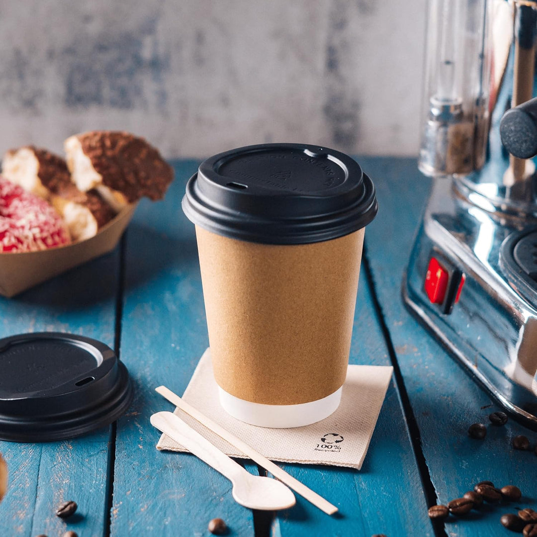 BIOZOYG Coffee To Go Deckel für Trinkbecher Ø 80mm I 1000 Deckel für Pappbecher aus CPLA Biokunststo
