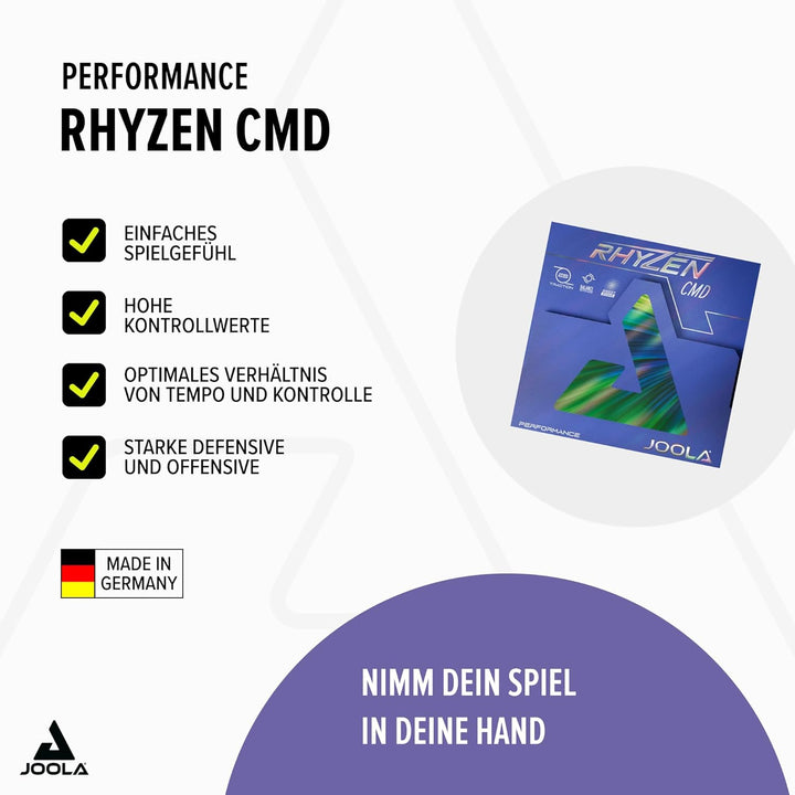 JOOLA Belag Rhyzen CMD Schwarz 2,3 mm, Schwarz 2,3 mm