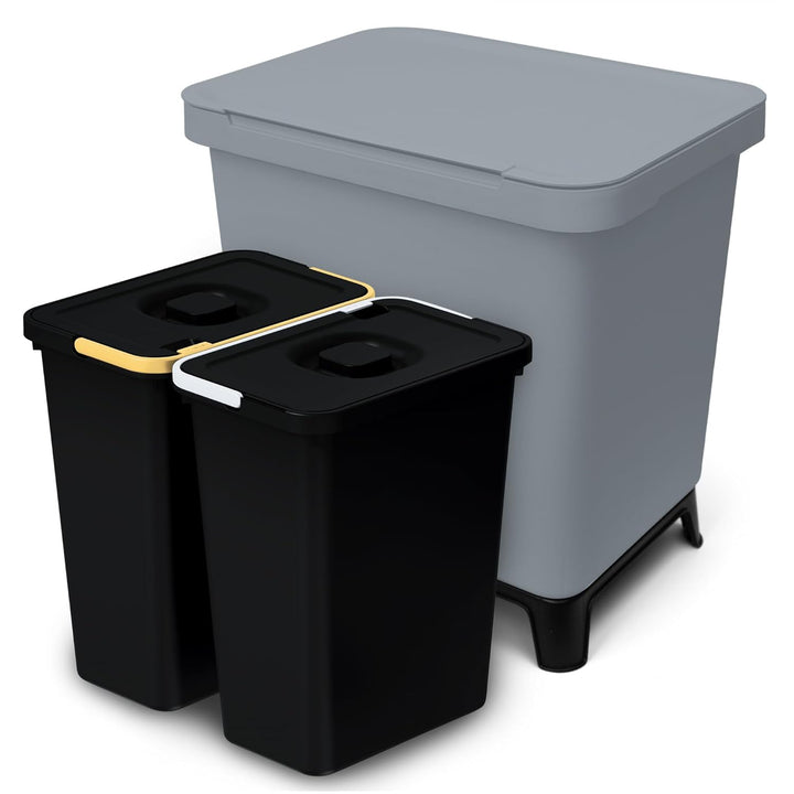 YourCasa® Mülleimer 2 Fächer [20L] im exklusiven Design Mülltrennsystem - Mülleimer Küche mit Deckel