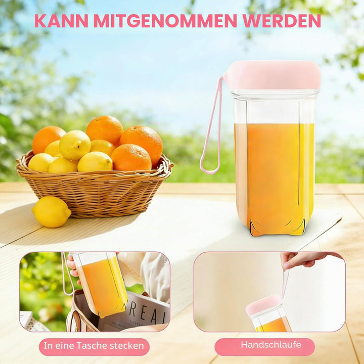 Tragbarer Mixer, 500ML Mixer Smoothie Maker to Go Mit 16-Blatt &Digitalanzeige, Portable Blender USB