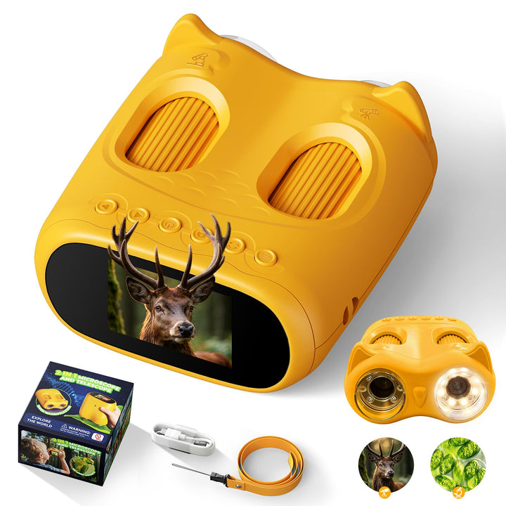 ARNSSIEN Digitalkamera mit 2-in-1 digitales mikroskop für Kinder &amp; Teleskop | 1000X Kinder mikroskop