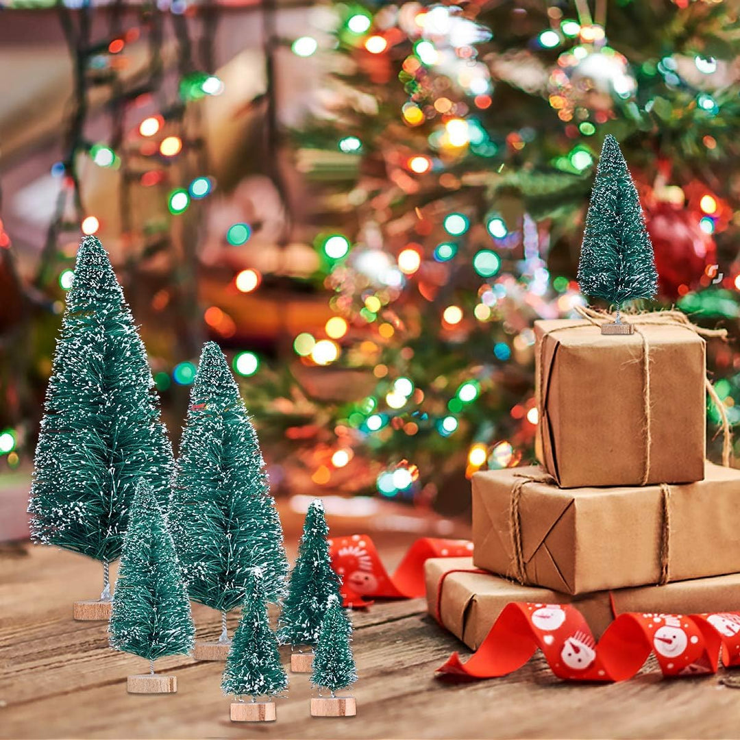 MELLIEX 60 Stück Miniatur Weihnachtsbaum Künstlicher Mini Modell Weihnachtsbaum Kunststoff Winter Or