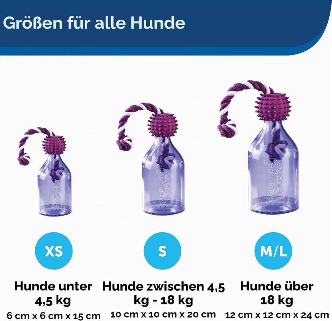 PetSafe Busy Buddy Tug-a-Jug Hundespielzeug, Snackspender mit Seil, Beschäftigung und Gewichtskontro