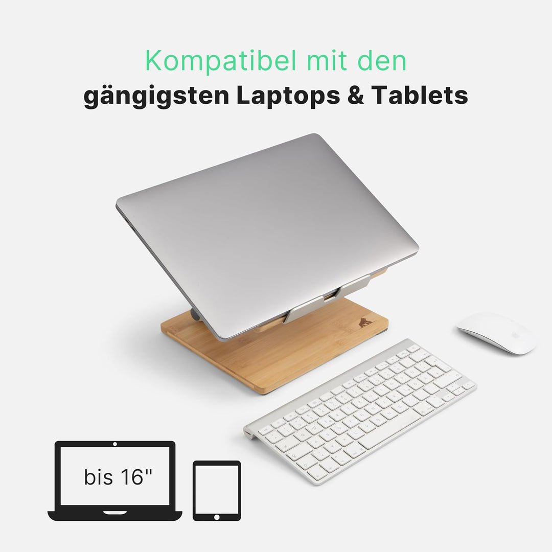 Laptop Ständer - Laptopständer - Notebook Ständer - Laptop Stand for Desk Bambus, Bambus