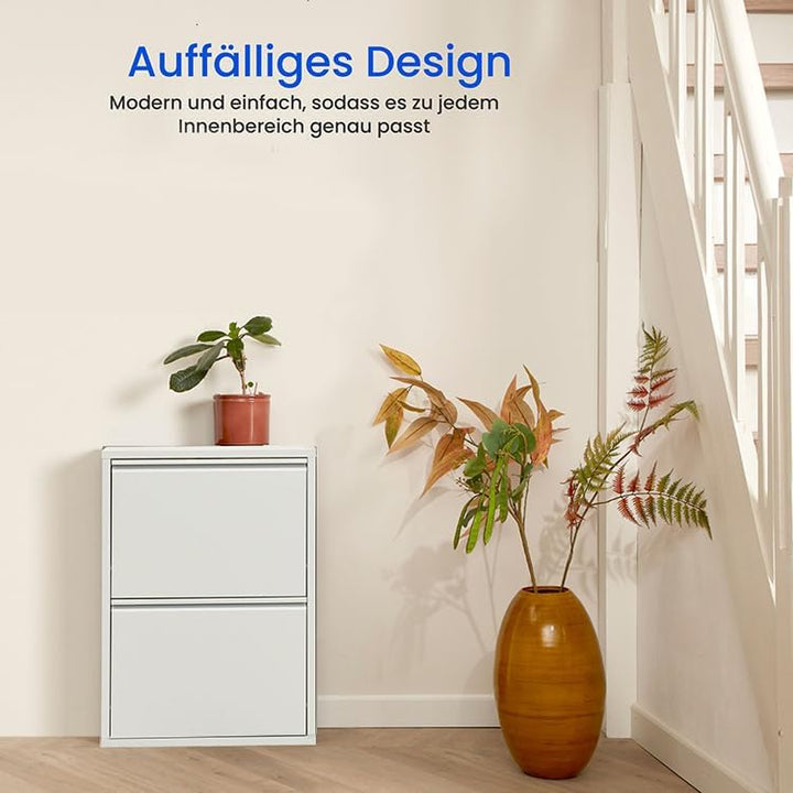VEEHAUS Schuhregal Schmal Metall Schuhschrank Hoch Schuhkipper mit Magnetische Abdeckung Metall Mont